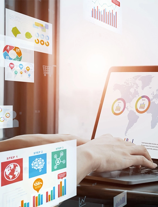 Infographic-style background reinforcing design services theme