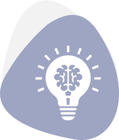 Human brain icon conveying human-guided intelligence over AI-only