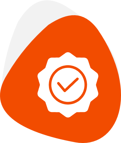 Quality assurance badge icon indicating consistent high standards