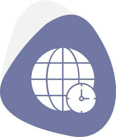 Icon of clock showing time-zone advantage for global clients
