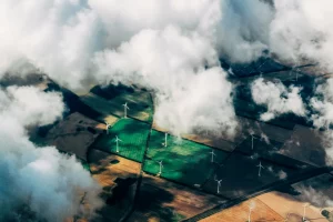 Business report labeled ESG with graphs and environmental icons