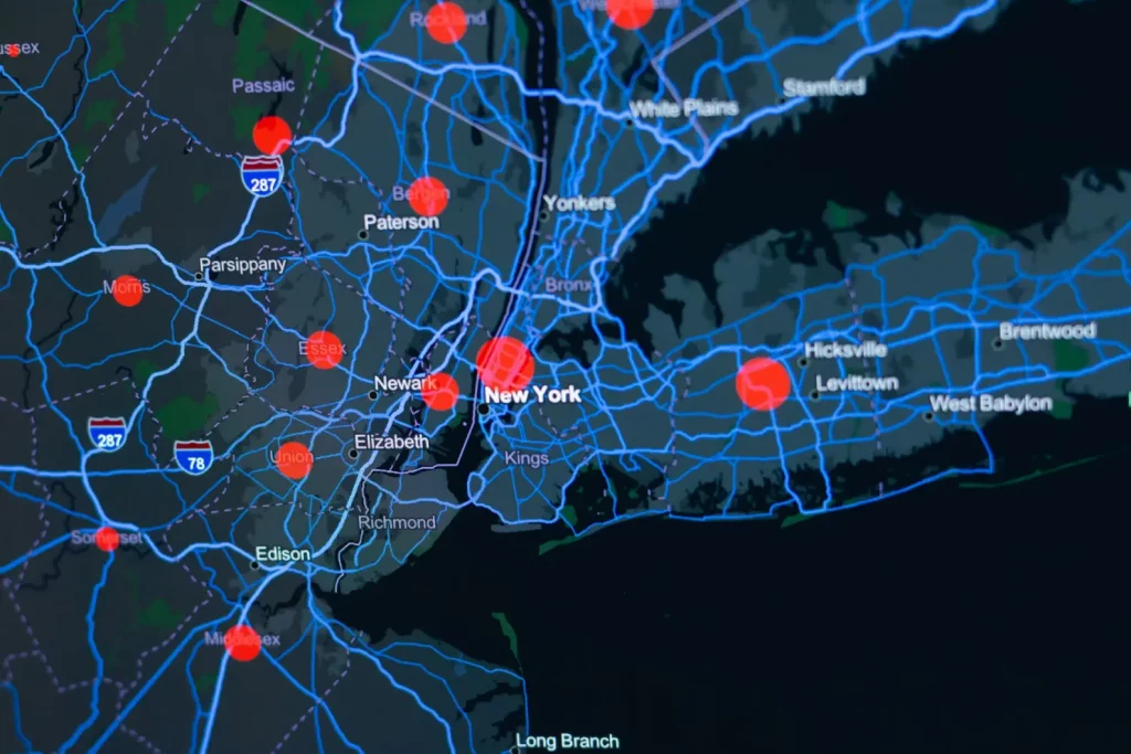 Dashboard showing charts and infographics for business data