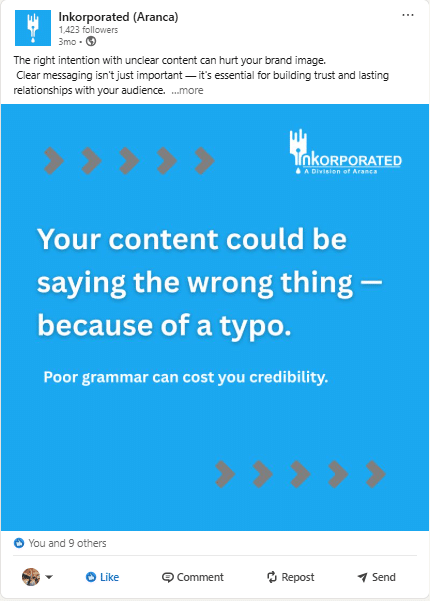 LinkedIn Post – Content could be saying the wrong thing