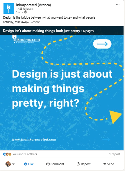 LinkedIn Post – Design Is just about making things pretty
