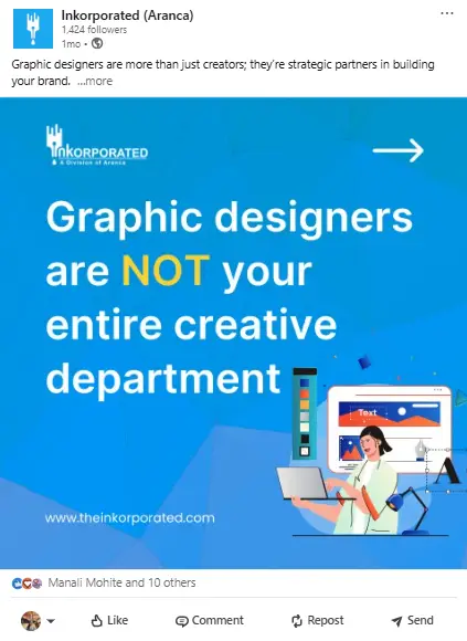 LinkedIn Post – Graphic designers are more than just creators