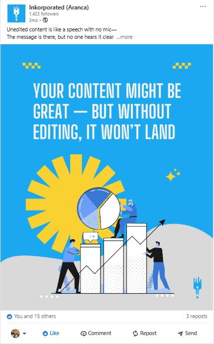 LinkedIn Post – Impact of Editing