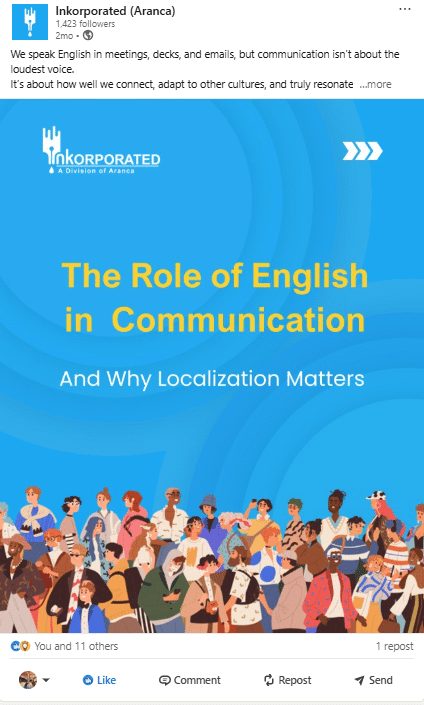 LinkedIn Post – Role of English in Communication