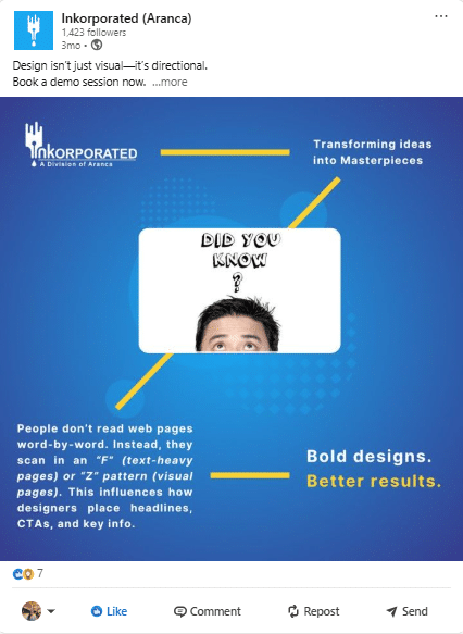 LinkedIn Post – Design isn’t just visual-it’s directional