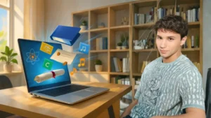 animated educational visuals, representing interactive learning