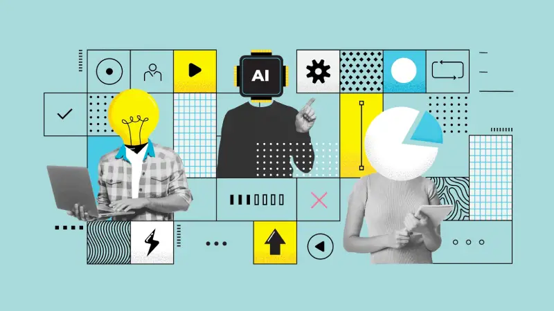 Illustration showing technology and innovation in graphics design trends 2026