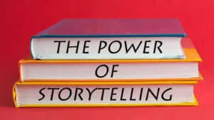 image of books illustrating the art and impact of storytelling in short-form digital content