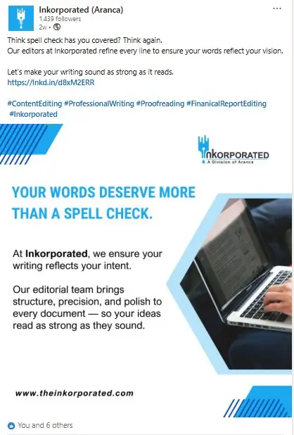LinkedIn Post – Think spell check has you covered