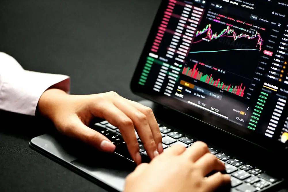 Equity research workflow with financial charts