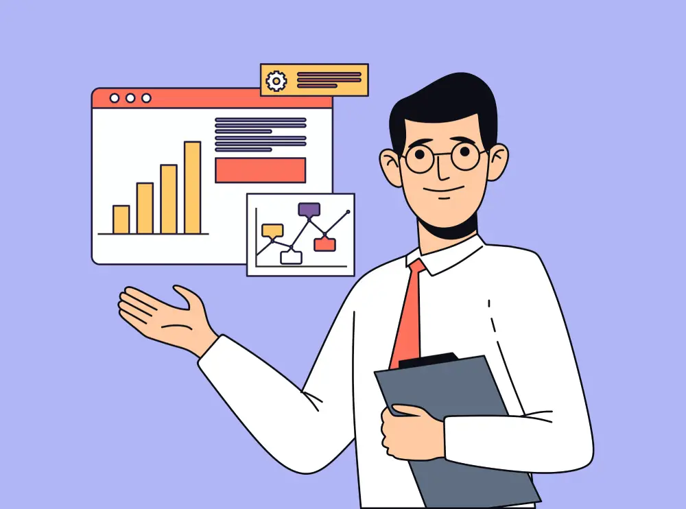 Corporate reporting expert explaining annual report design strategy