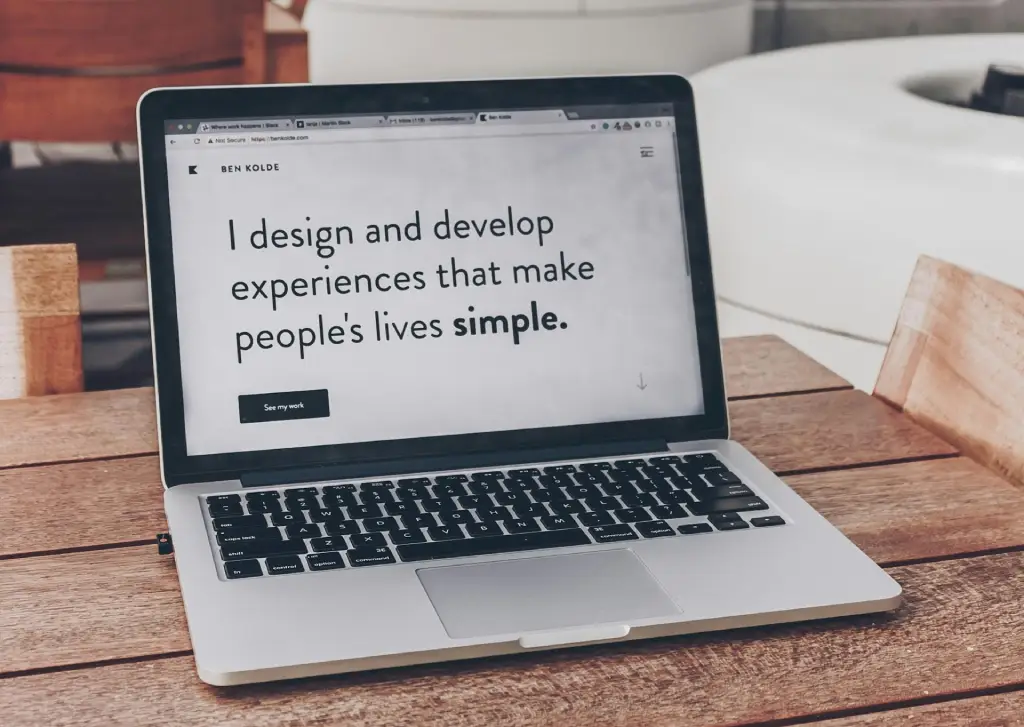Website copywriting and content writing displayed on a laptop