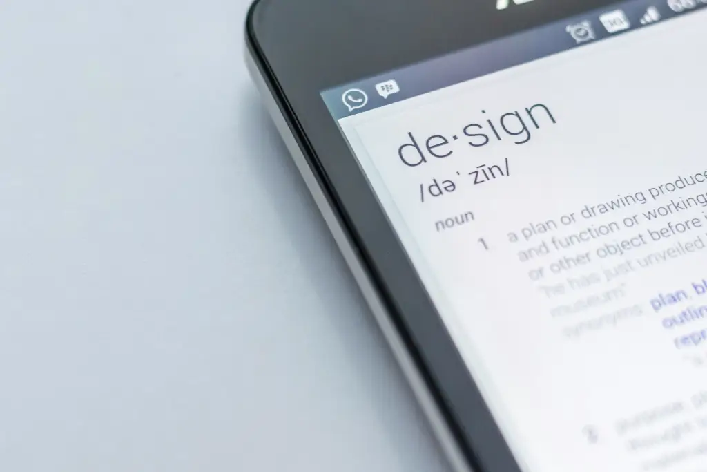 Dictionary definition of design explaining document formatting vs. document design